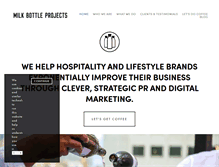 Tablet Screenshot of milkbottleprojects.com